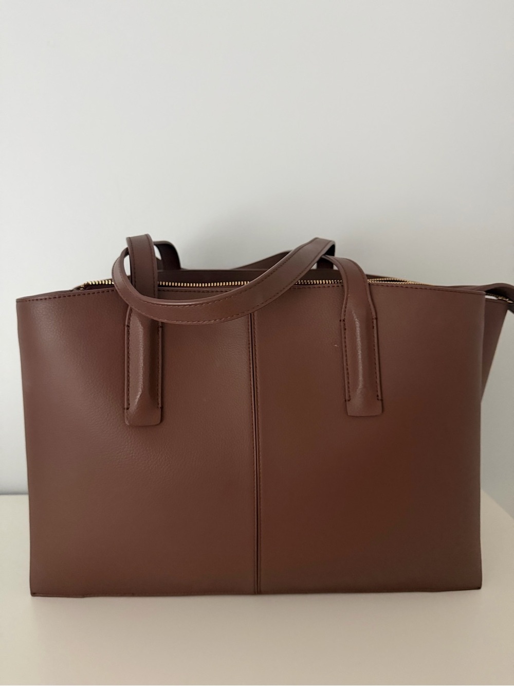 Structured Brown Laptop Tote - Women's Work Bag - Picture 5 of 5